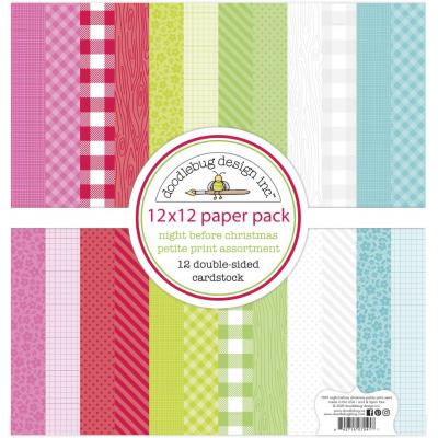 Doodlebug Night Before Christmas Designpapier - Petite Print Assortment Pack